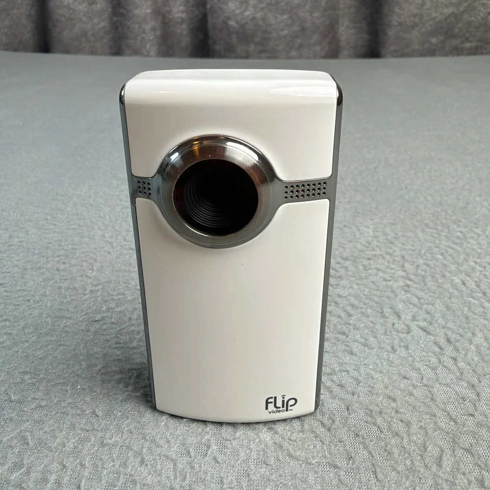 Flip Video Ultra HD Camcorder White Chrome Digital Camera U2120W For Parts